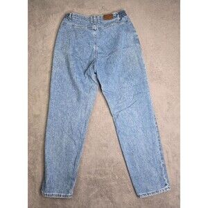 Lee Original Denim Blue Jeans Women 12 Petite Mom Elastic Waist No Back Pockets